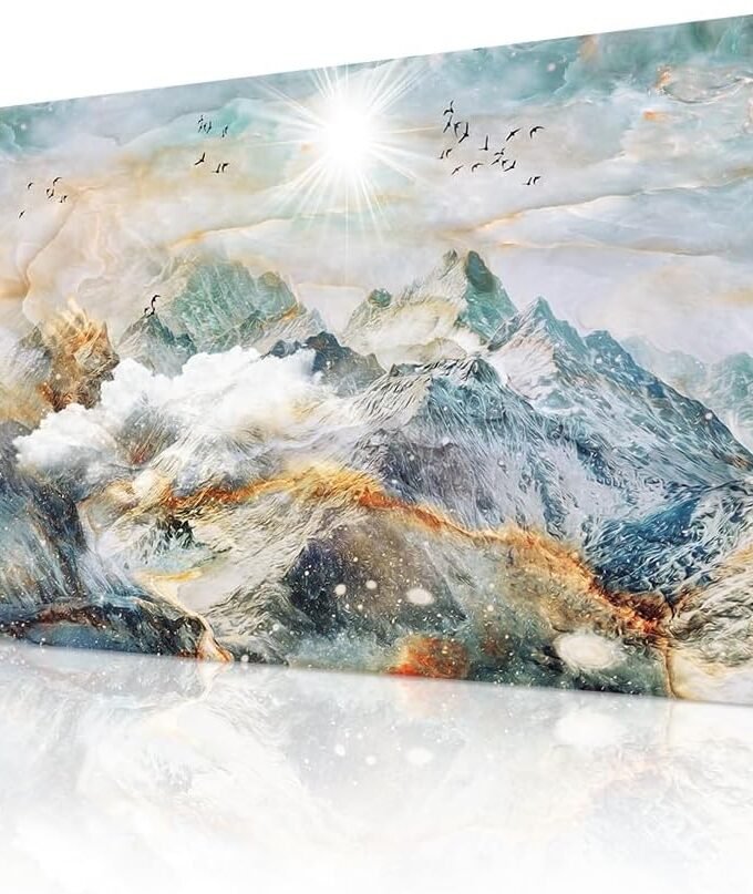 Abstract Canvas Wall Art For Living Room Large Wall Decor For Bedroom Office Wall Decor Mountain Landscape Wall Painting Framed Pictures Decor Artwork Farmhouse Home Decorations 20"X40"