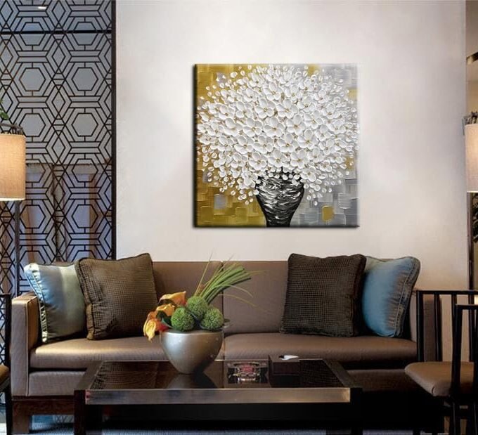 3D Thick Texture White Canvas Wall Art Hand-Painted Minimalism Abstract Artwork Oil Painting Home Decorations Modern bedroom Wall Art Ready to Hang 24x24inch