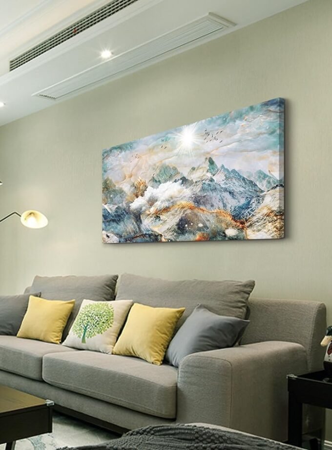 Abstract Canvas Wall Art For Living Room Large Wall Decor For Bedroom Office Wall Decor Mountain Landscape Wall Painting Framed Pictures Decor Artwork Farmhouse Home Decorations 20"X40"