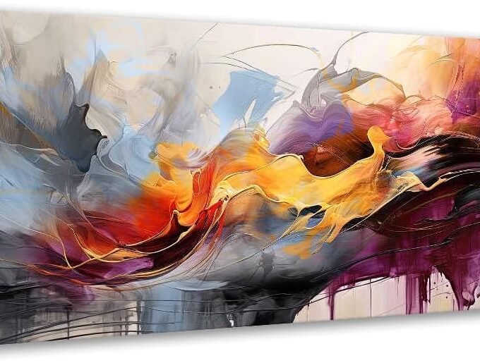 Colorful Abstract Canvas Wall Art for Living Room Decor Multicolor Fantasy Artwork Walls Prints Painting Picture for Bedroom Bathroom Home Office Décoration 40L x 20W