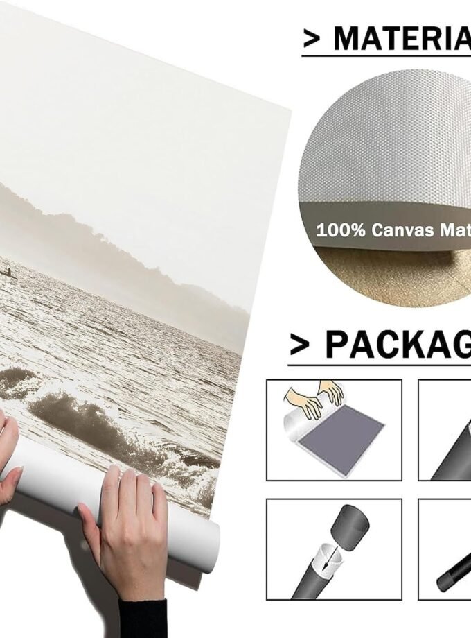 Set of 3 Beach Prints - Coastal, Neutral, Palm & Tropical Themes - Ocean Wall Art