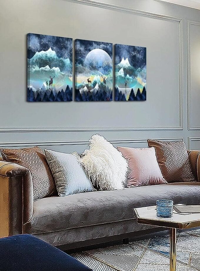 Canvas Wall Art For Living Room Wall Decor Paintings For Bedroom Modern Family Wall Decorations For Office Abstract Scenery Canvas Art Elk Decor Pictures Artwork Posters Home Decoration