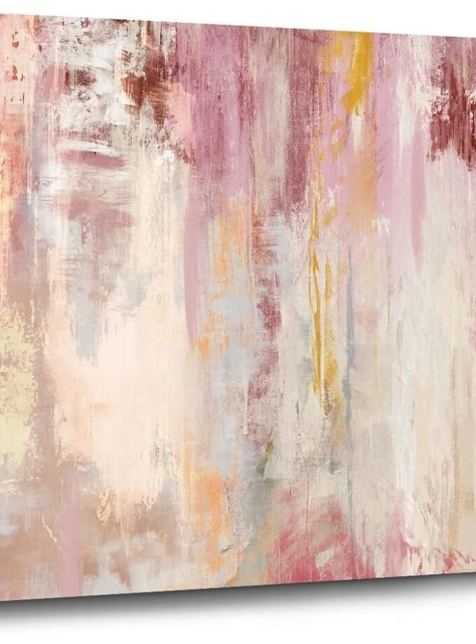 Abstract Wall Art Large Wall Decor Pink Artwork 20"x 40" Pictures Gold Paintings for Bedroom Living Room Office Canvas Prints