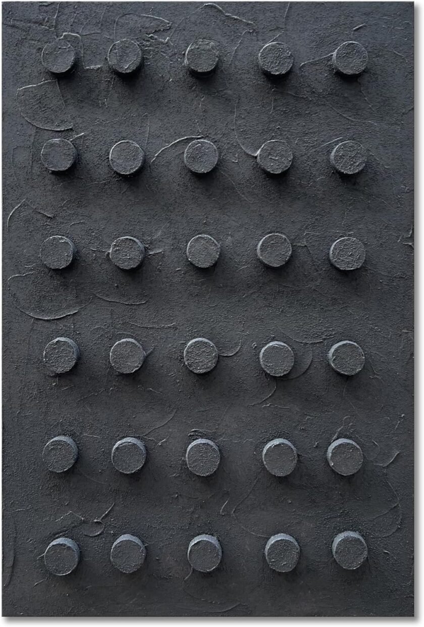 Hand-painted Black thick texture Abstract art Oil painting 36x24 inch Modern Minimalist art home wall decoration painting