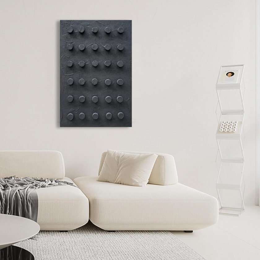 Hand-painted Black thick texture Abstract art Oil painting 36x24 inch Modern Minimalist art home wall decoration painting - Image 2