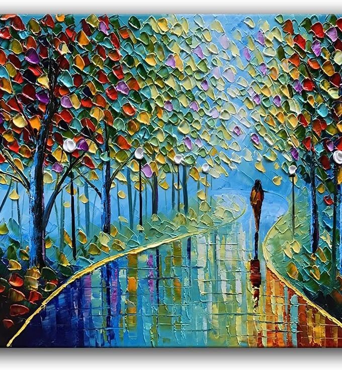 Landscape Oil Painting On Canvas Textured Tree Abstract Contemporary Art Wall Paintings Handmade painting Home Office Decorations Canvas Wall Art painting 24x36inch