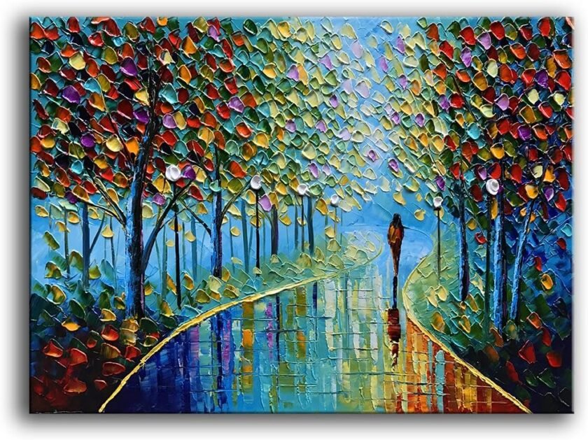 Landscape Oil Painting On Canvas Textured Tree Abstract Contemporary Art Wall Paintings Handmade painting Home Office Decorations Canvas Wall Art painting 24x36inch