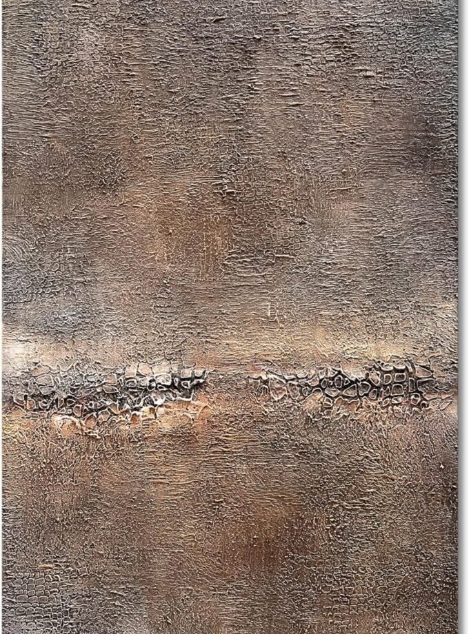 Hand Painted Thick Texture Dark Brown Minimalist Oil Painting Modern Abstract Art 24x36 inch Wall Abstract Decorative Art