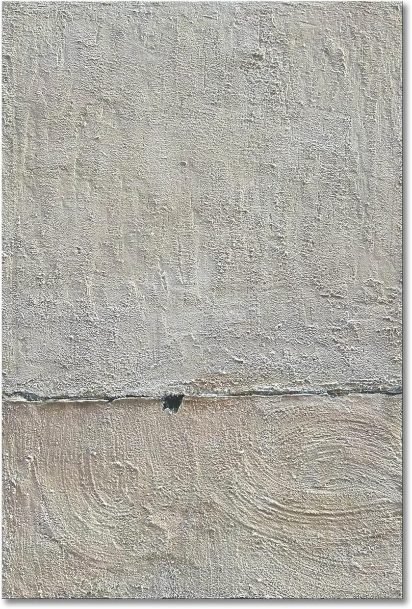 Hand painted Minimalist Black and White art canvas Abstract Oil painting 36x24 inch wall decorative art