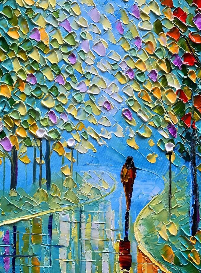 Landscape Oil Painting On Canvas Textured Tree Abstract Contemporary Art Wall Paintings Handmade painting Home Office Decorations Canvas Wall Art painting 24x36inch