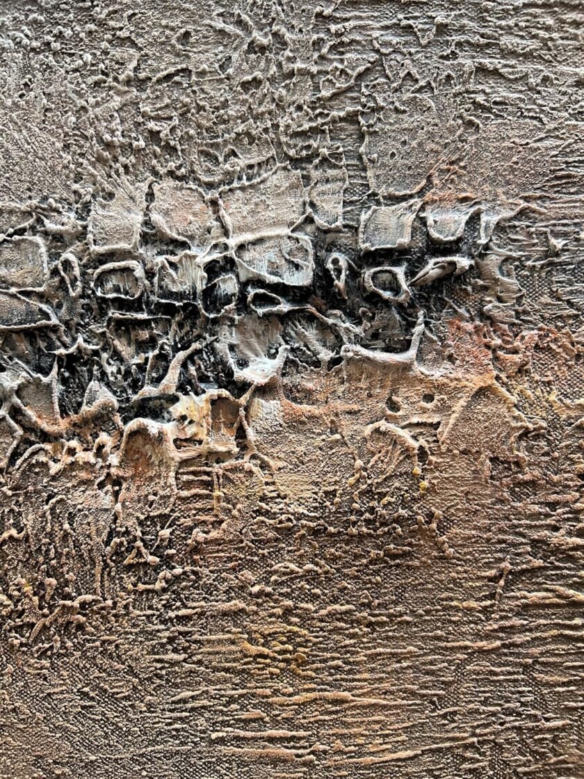Hand Painted Thick Texture Dark Brown Minimalist Oil Painting Modern Abstract Art 24x36 inch Wall Abstract Decorative Art - Image 2